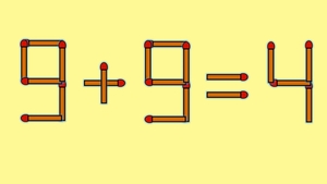 Test de inteligență | Mutați un singur chibrit pentru a corecta 9 + 9 = 4