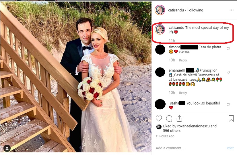 Primele imagini de la nunta lui Catrinel Sandu cu Steve Schroeter! Cum arată rochia de mireasă și gestul romantic făcut pentru soțul ei