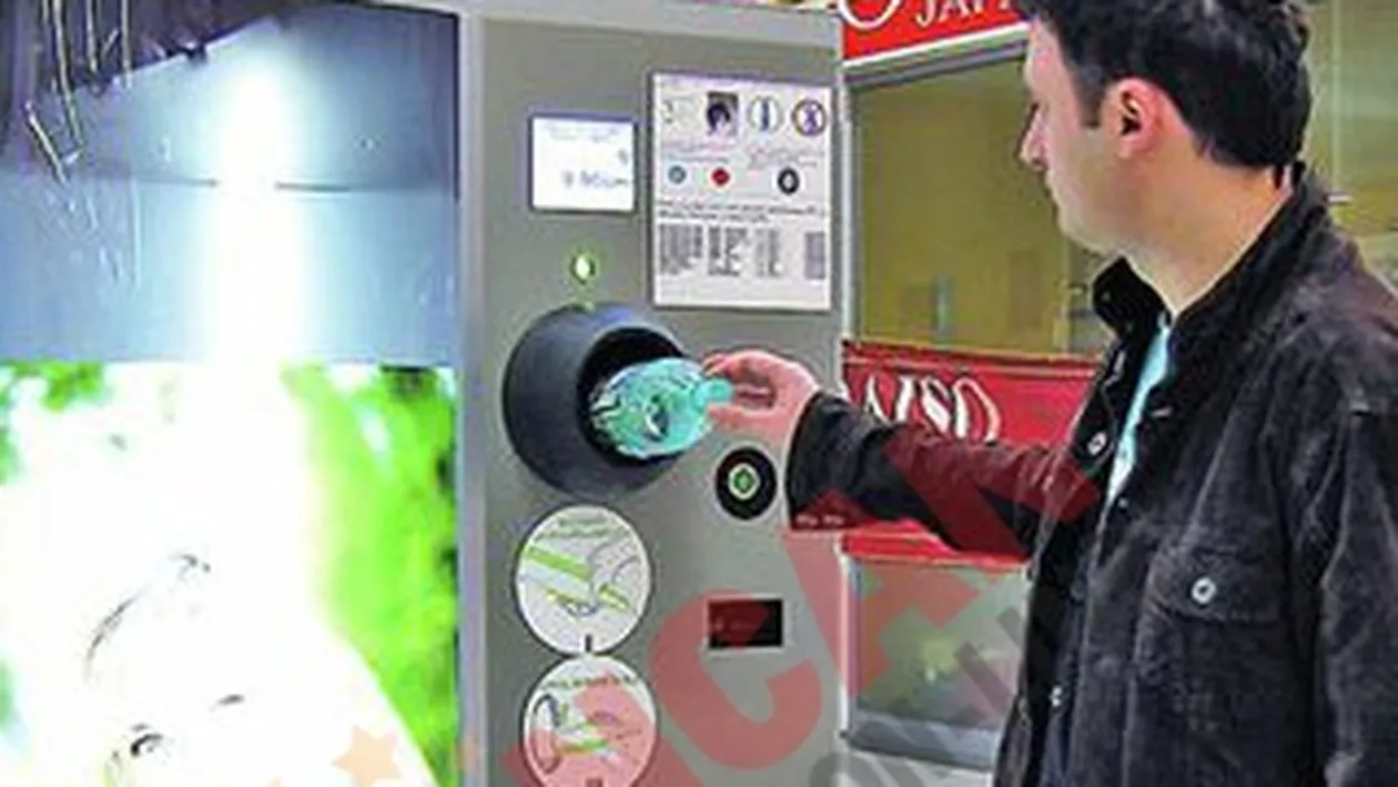 La Pitesti a aparut o masinarie-minune! Bagi sticla si scoti banii