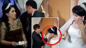 Scene șocante. O mireasă a fost lovită cu bestialitate de soț chiar în ziua nunții, sub ochii invitaților. VIDEO