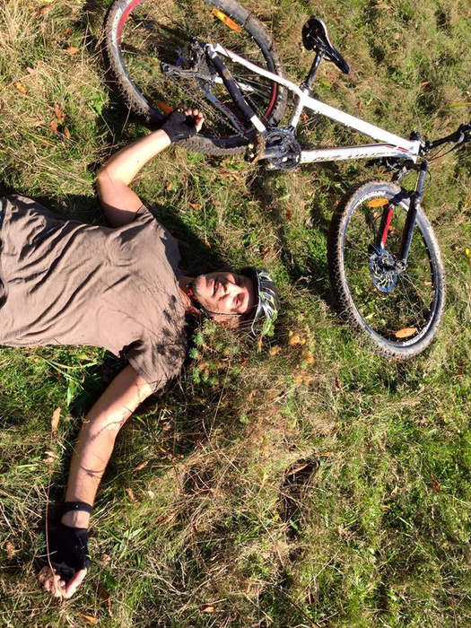 Mikael Fredholm, într-o cursă cu bicicleta