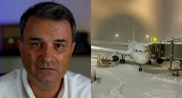 Lucian Mîndruță, blocat pe Aeroportul Otopeni din cauza ninsorilor: ”Avionul plin de zăpadă, niciun utilaj în jurul lui”