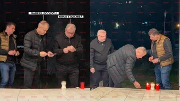 Gabriel Bodescu și Mihai Stoichiță i-au adus un ultim omagiu lui Mircea Lucescu. Vizibil afectați, au aprins o candelă în fața Spitalului Universitar