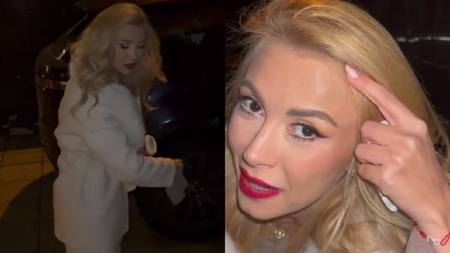 Andreea Bălan, la un pas să își spargă capul! S-a împiedicat și a intrat direct în colțul peretelui