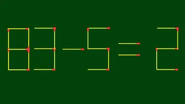 Test IQ cu chibrituri | Corectați 83 - 5 = 2, mutând un singur băț