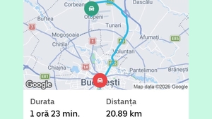 Câți lei a plătit un client Uber, pentru o cursă de 1 oră și 23 de minute, din București la aeroportul Otopeni