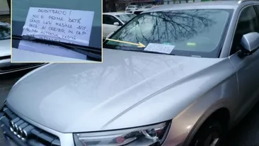 Ce mesaj a găsit în parbriz o şoferiţă care a blocat o maşină în parcare