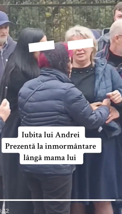 Imaginile durerii de la înmormântarea lui Andrei din Galați. Iubita care a dat cu mașina peste el, distrusă