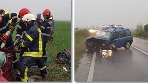 Accident violent între Timișoara și Reșița. Cinci victime și o mașină făcută praf