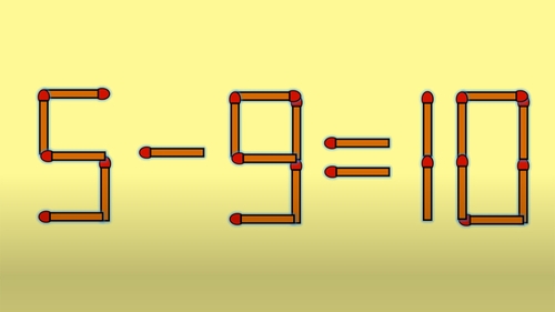 Test IQ cu chibrituri | Mutați un singur băț, pentru a corecta 5 - 9 = 10