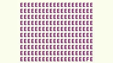 Test de perspicacitate | Nu toate literele din imagine sunt E. Găsiți litera diferită în maximum 7 secunde!