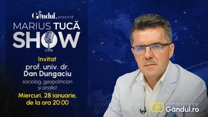 Marius Tucă Show începe miercuri, 28 ianuarie, de la ora 20.00, live pe Gândul. Invitat: prof. univ. dr. Dan Dungaciu