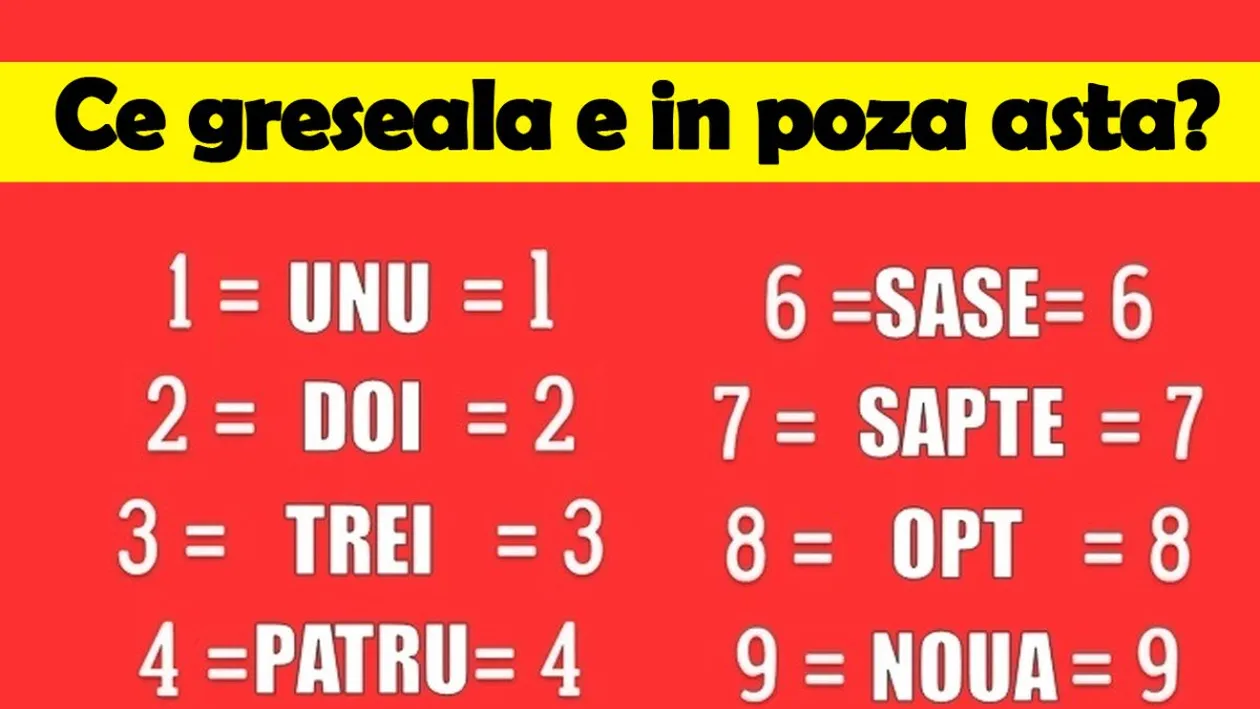 Test de inteligență superioară pentru cei cu IQ peste 130 | Prima întrebare: Ce greșeală e în poza asta?