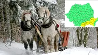 Meteorologii au emis un cod galben de ninsori care începe peste câteva ore. Care sunt zonele din România vizate de avertizare