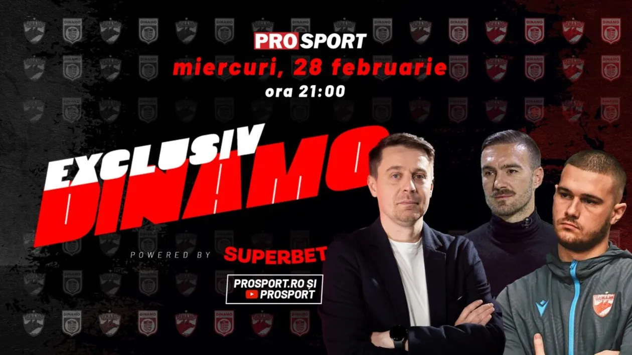 EXCLUSIV DINAMO, miercuri, de la ora 21, invitați Marius Alexe și Andrei Bendeac