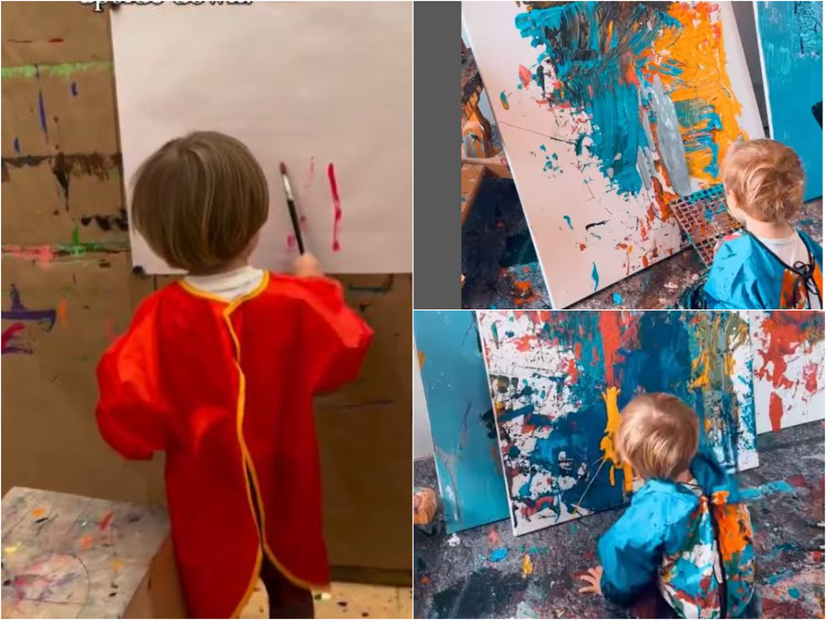 Tablourile micului Picasso se vând și cu 6.000 de euro/ sursă foto: instagram