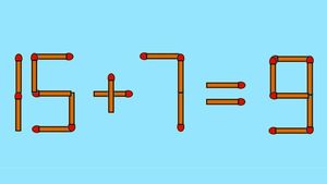 Test IQ cu chibrituri | Mutați un singur băț, pentru a corecta 15 + 7 = 9