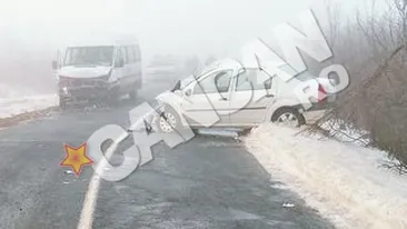 Accident in lant in judetul Vrancea! 17 masini s-au ciocnit si mai multe persoane au fost ranite