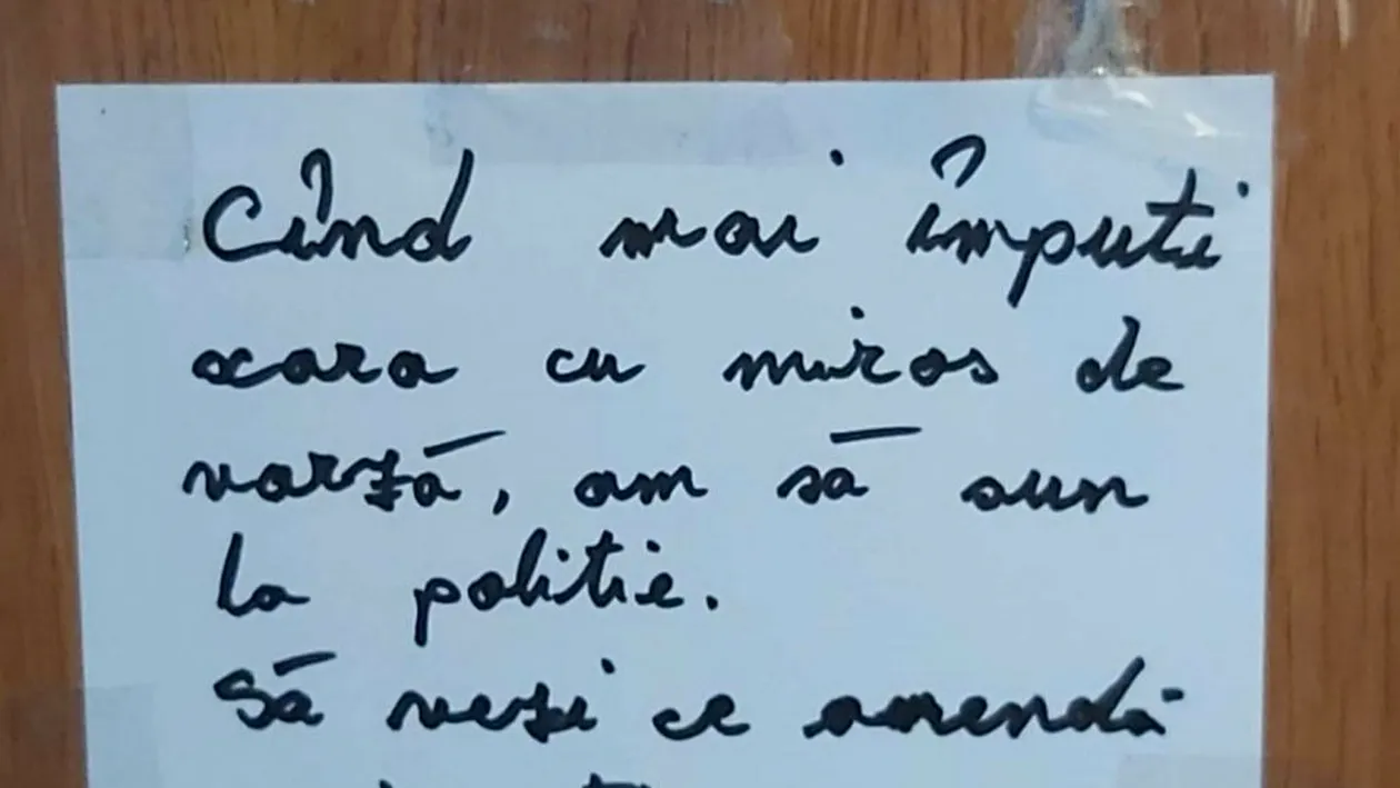 Viața la bloc e surprinzătoare! Pentru ce și-a amenințat un locatar vecinii. Mesajul a devenit viral