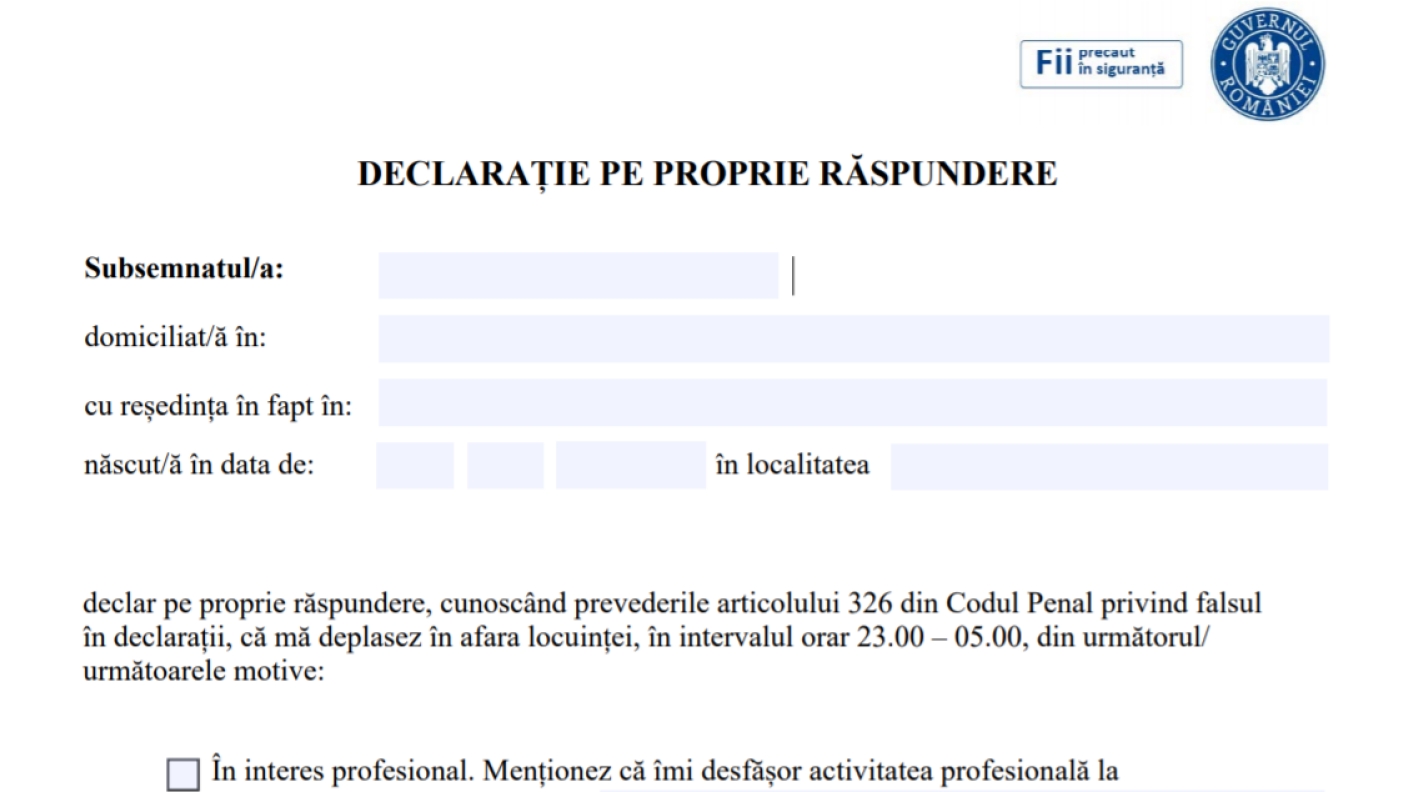 Atenție! Declarațiile pe proprie răspundere făcute pe telefon nu sunt valabile. De se cere orginalul