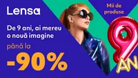 De 9 ani, ai mereu o nouă imagine - Lensa împlinește 9 ani de activitate și sărbătorește cu reduceri de până la 90% la mii de produse