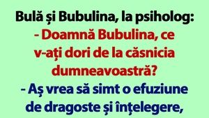BANC | Bulă, Bubulina și psihologul conjugal
