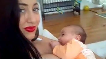 Catalina, sexy-mamica din Bacau, face show pe Youtube! A postat un clip in care alapteaza, iar acum s-a filmat dansand!