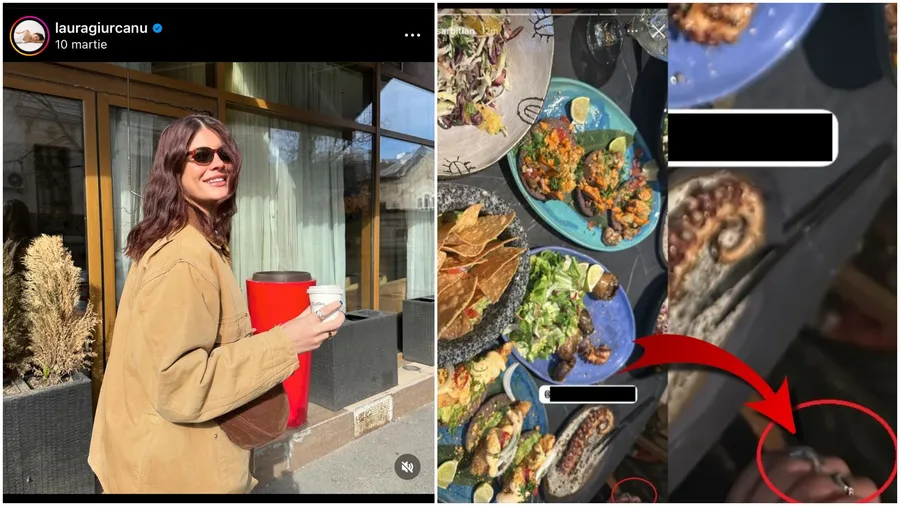 Aceleași inele de pe mâna Laurei Gurcanu din prima fotografie, apar în poza postată de Cesar Bîtlan