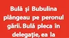 BANC | Bulă și Bubulina plângeau pe peronul gării
