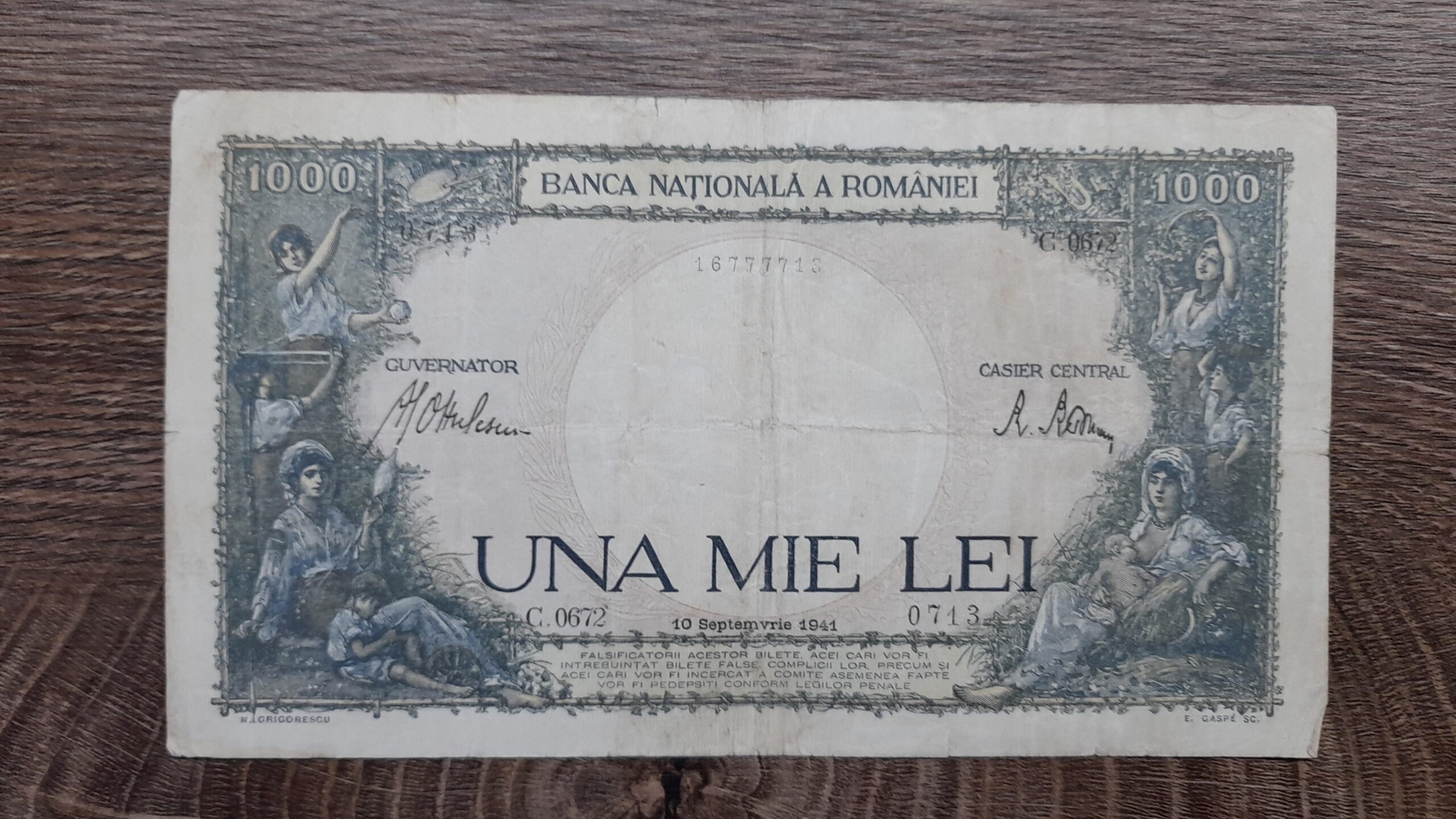 Dacă o ai acasă poți obține o sumă importantă. Cu cât se vinde pe OLX o bancotă de 1000 de lei din 1941