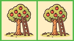 Test de inteligență | Acești doi meri par identici, dar nu sunt. Găsiți cele 3 diferențe!