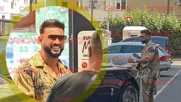 Dorian Popa, masă câmpenească pe capota Rolls Royce-ului. Alergic la firimituri, a înfulecat pe nerăsuflate, în fața supermarketului!