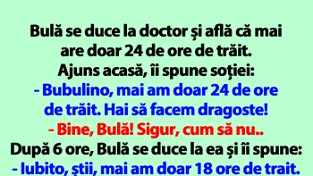 BANC | Bulă mai are doar 24 de ore de trăit