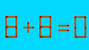 Test IQ exclusiv pentru genii | 8 + 8 = 0 este greșit. Pentru a corecta egalitatea, mutați un singur chibrit