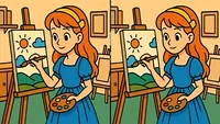 Test de perspicacitate | Găsiți 3 diferențe între cele două pictorițe! Recordul este de 49 de secunde