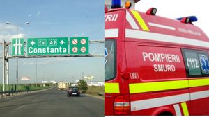 Accident cumplit pe Autostrada București – Constanța! O mașină s-a răsturnat, iar o persoană a murit