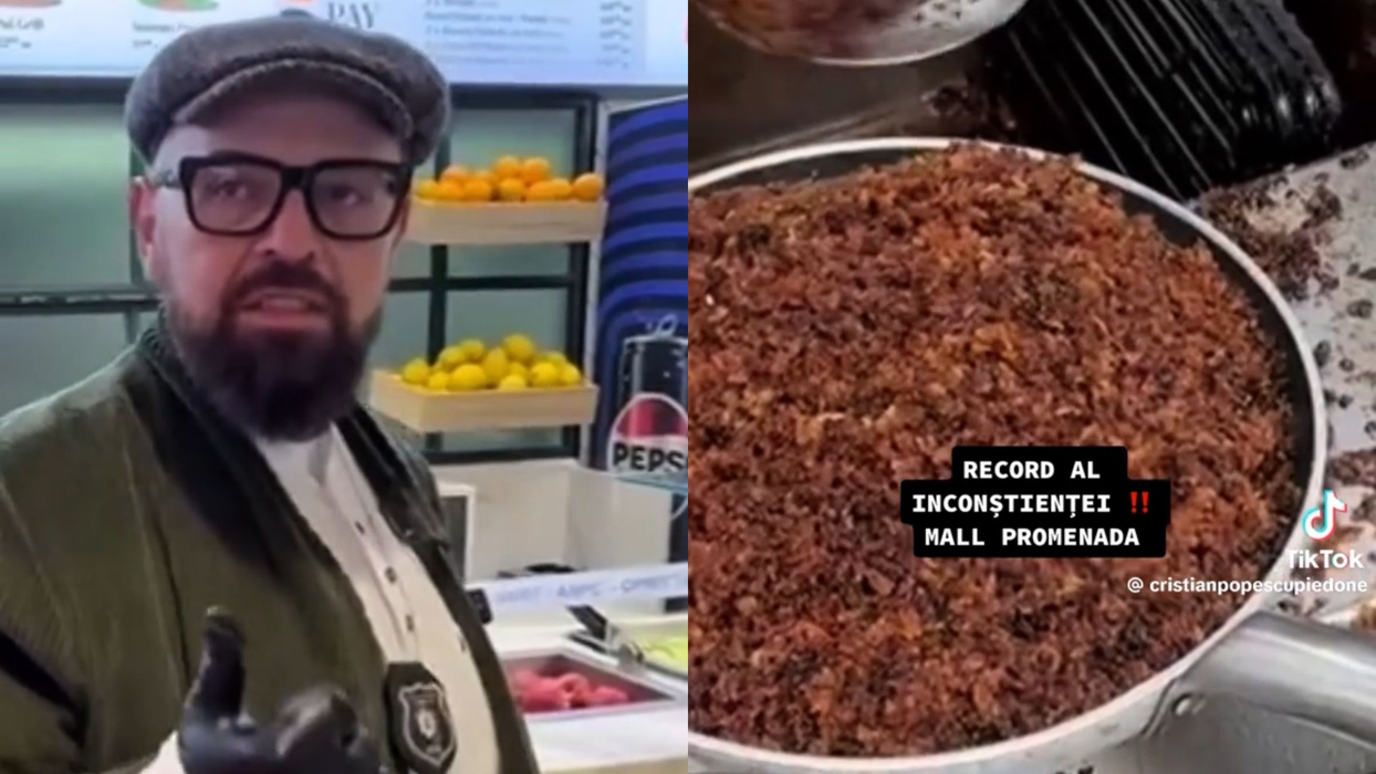 Piedone, dezgustat de ce a găsit la mall Promenada. Sursa foto: TikTok