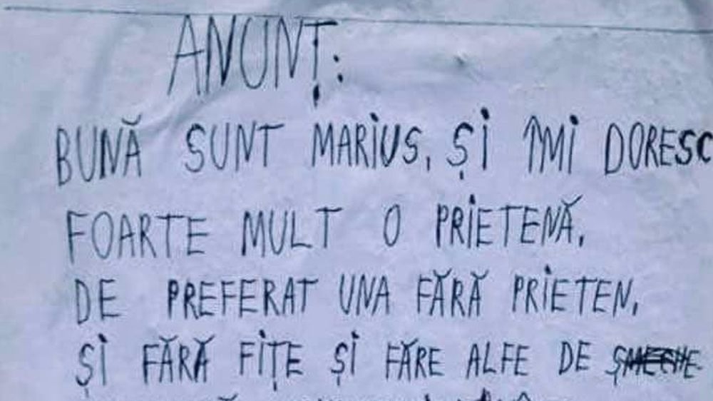 Anunțul disperat al unui băiat pentru fetele dornice să înceapă o relație: „Îmi doresc foarte mult o prietenă...”