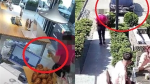Momentul în care o femeie cu un Mercedes de zeci de mii de euro fură o pușculiță cu 20 de lei dintr-o cofetărie din Sibiu. VIDEO