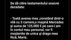 Bancul începutului de iunie | Testamentul soacrei