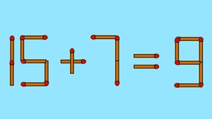Test IQ cu chibrituri | Mutați un singur băț, pentru a corecta 15 + 7 = 9