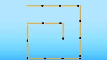 Test de inteligență pentru genii | Mutați 2 bețe de chibrit pentru a obține 2 pătrate