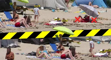 Imagini scandaloase pe plaja de nudiști din 2 Mai. S-au bronzat în pielea goală printre copii!