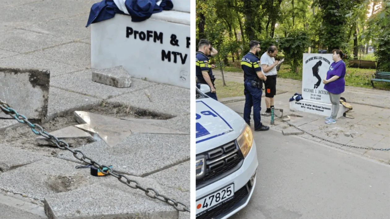 Monumentul lui Michael Jackson din Herăstrău, VANDALIZAT! Autoritățile au fost imediat sesizate