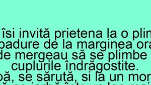 Bancul zilei. Un tip își invită prietena la o plimbare într-o pădure de la marginea orașului