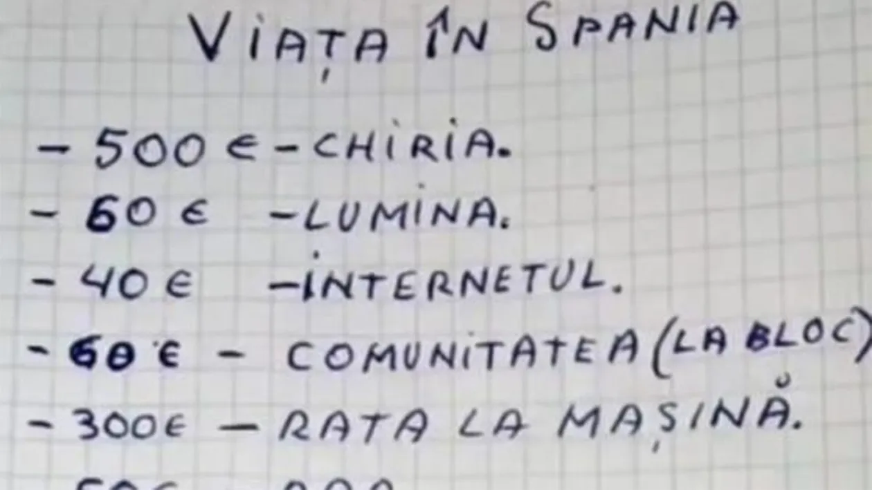 Dacă ne mai trebuie, ne împrumutăm! Câți bani costă să trăiești o lună în Spania, de fapt. Un român a făcut întreg calculul