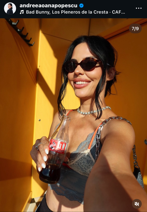 Andreea Popescu a mers la concertul lui Bad Bunny din Varșovia/ sursă foto: social media