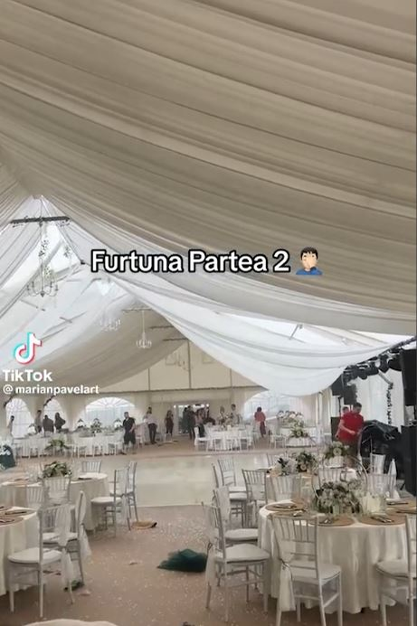 Înainte de venirea nuntașilor, o furtună a creat un real deranj