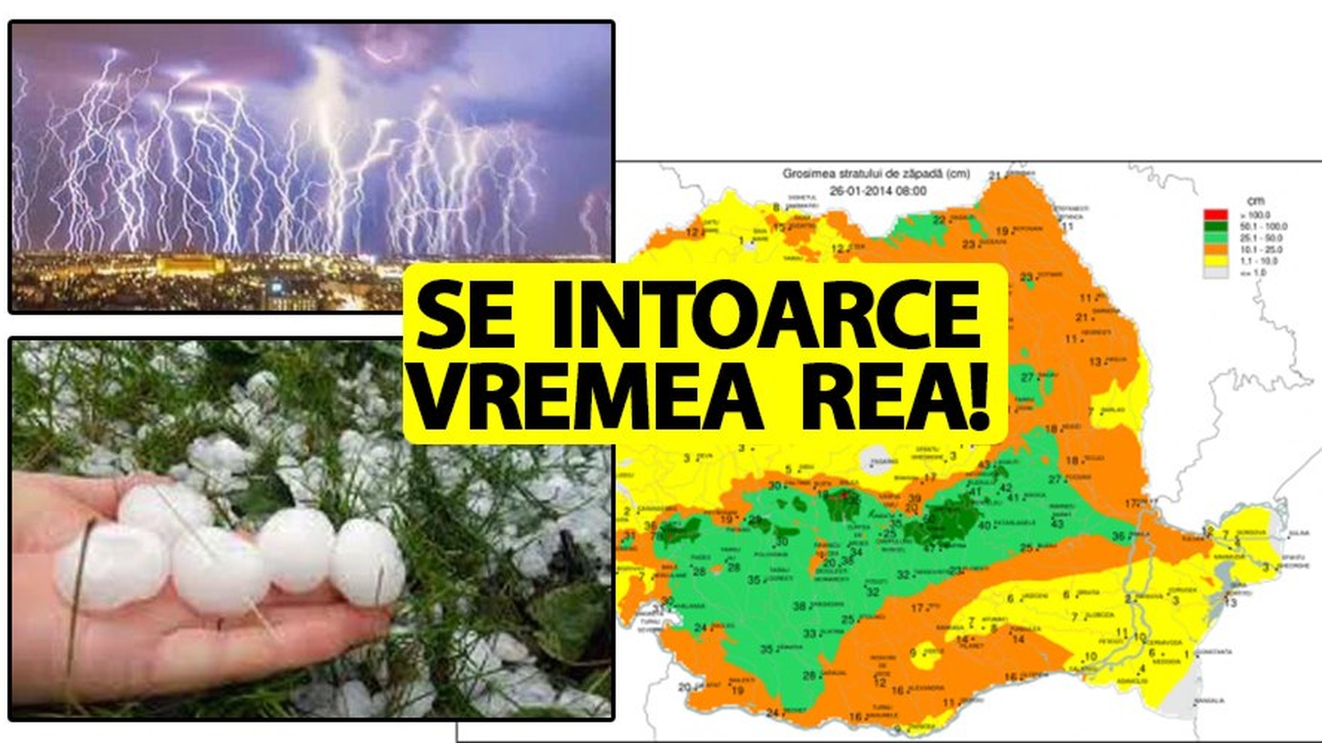 Se întoarce vremea rea în România! ANM anunță fenomene meteo violente începând cu ora 12:00