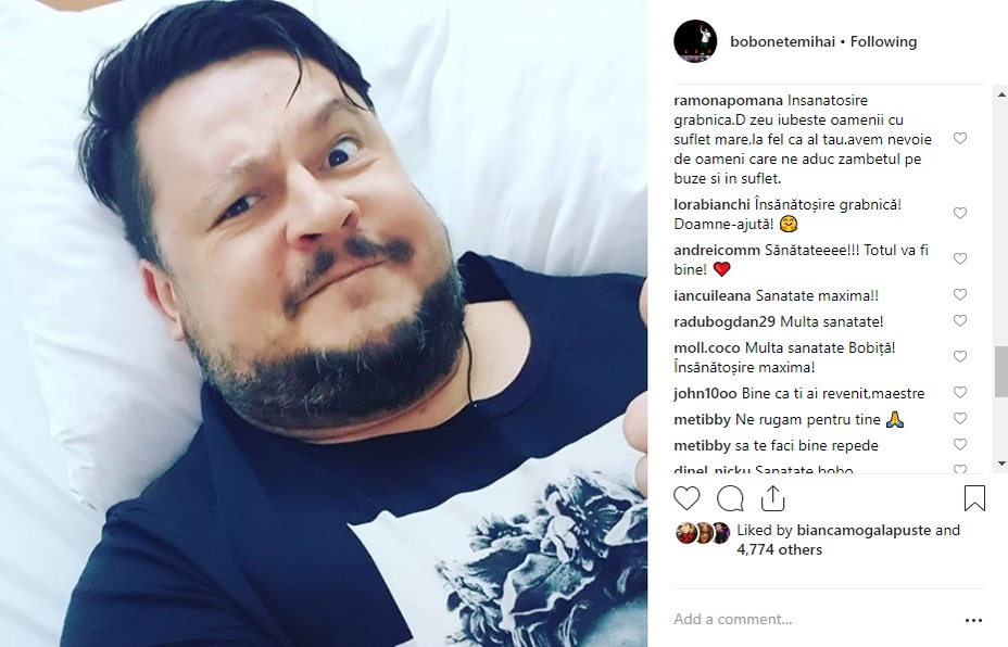 Mihai Bobonete, prima poză după ce s-a operat de urgență: “Am un tub băgat printre coaste, în pleură”